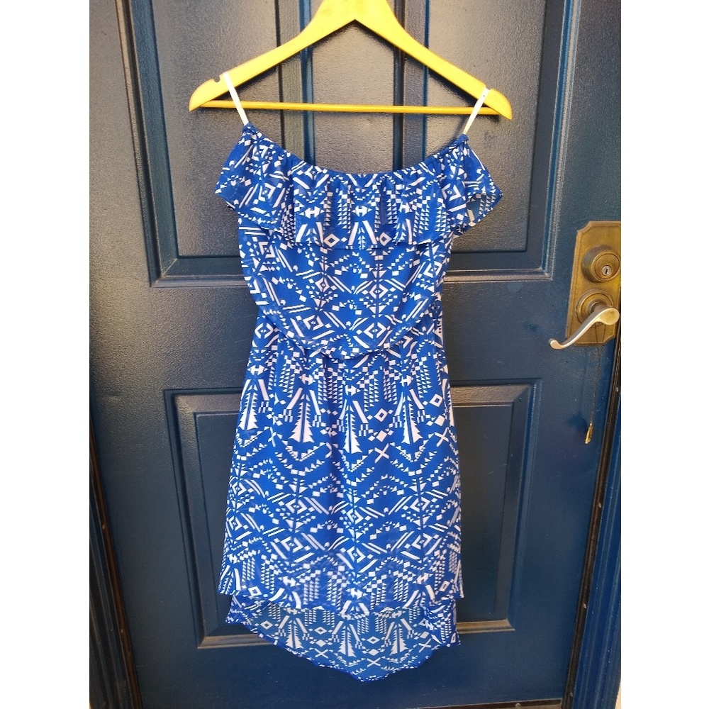 E hanger M | pattern strapless high low dress